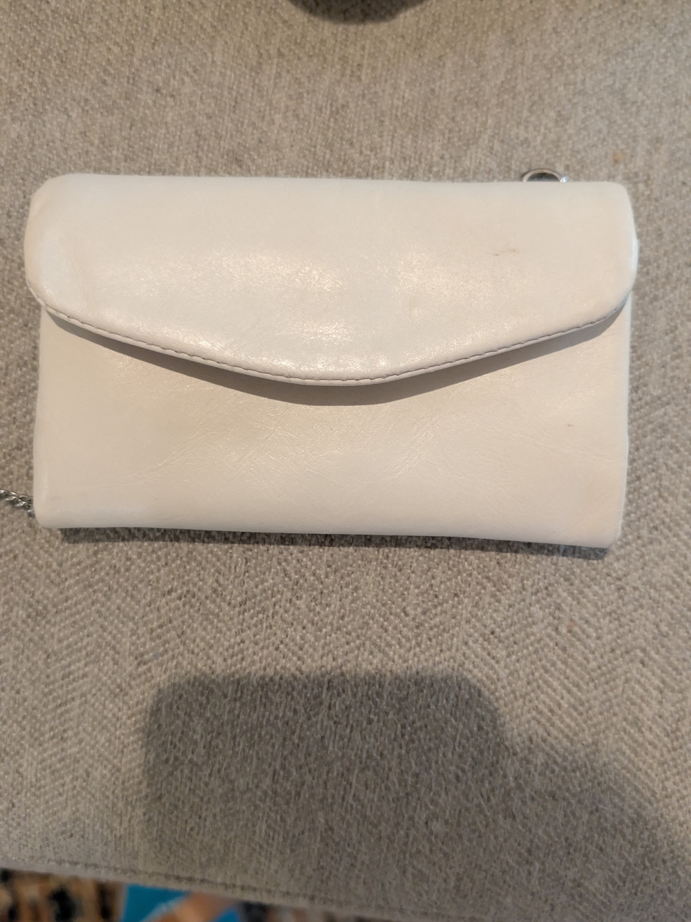 HOBO Cream Envelope Clutch with Chain